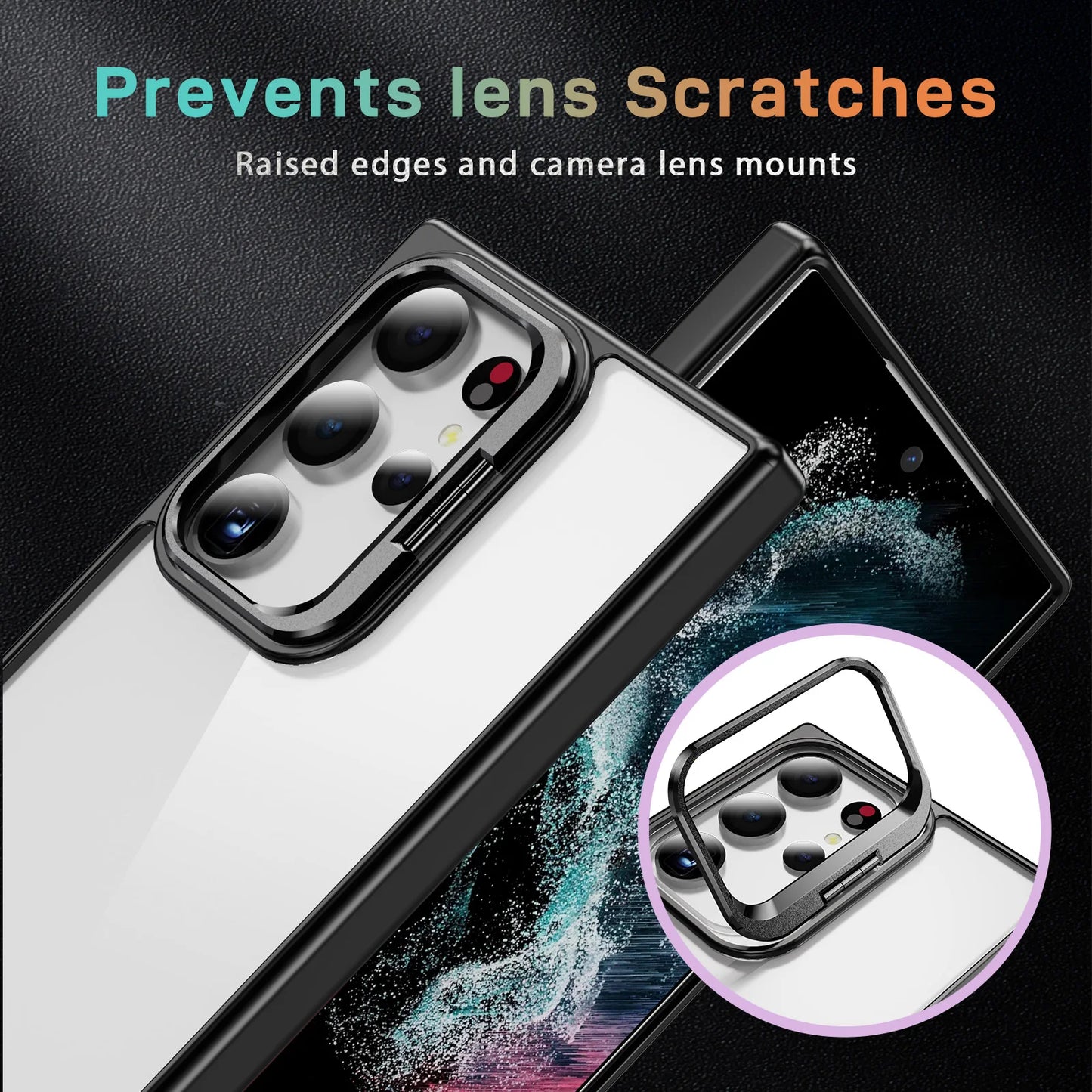 Samsung Galaxy S24 Ultra Camera Metal Stand Shockproof Case
