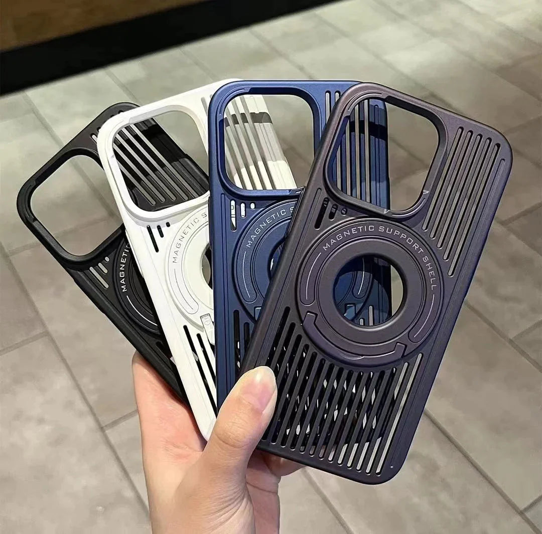 iPhone 15 Pro Hard Shell MagClap Magsafe Cooling Case - Blue