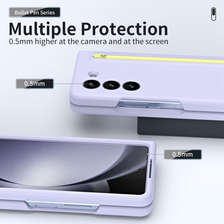 Samsung Galaxy Z Fold 5 Skin Feel Slim Matte Case with Stylus - Purple