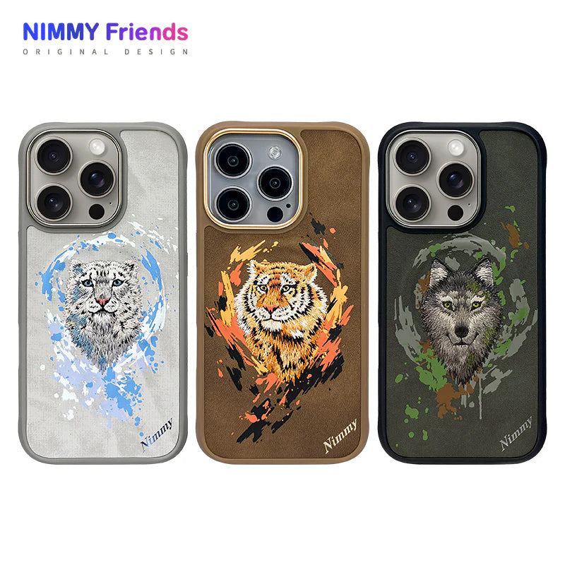 iPhone 16 Pro Nimmy Dazzling Embroidery MagSafe Back Cover Case - Panther