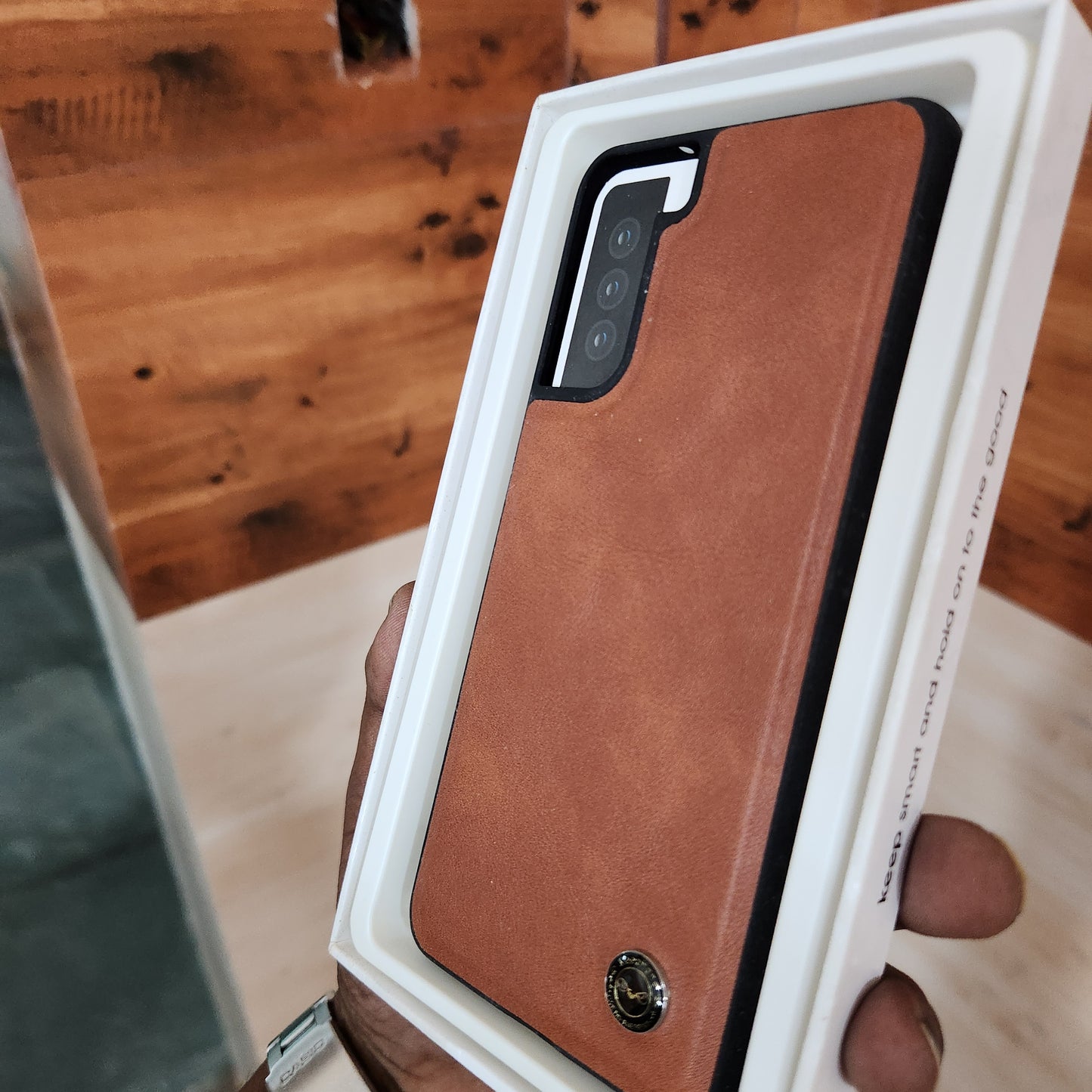 Samsung Galaxy S21 Plus Slim Profile Vegan Leather Case - Brown