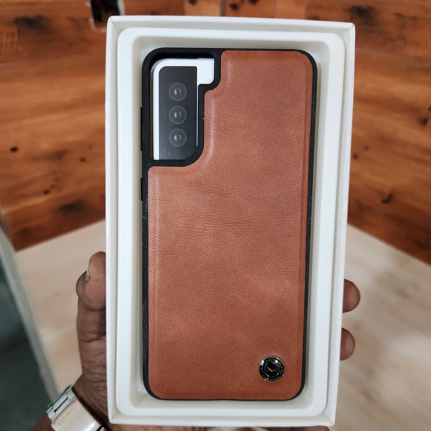 Samsung Galaxy S21 Plus Slim Profile Vegan Leather Case - Brown