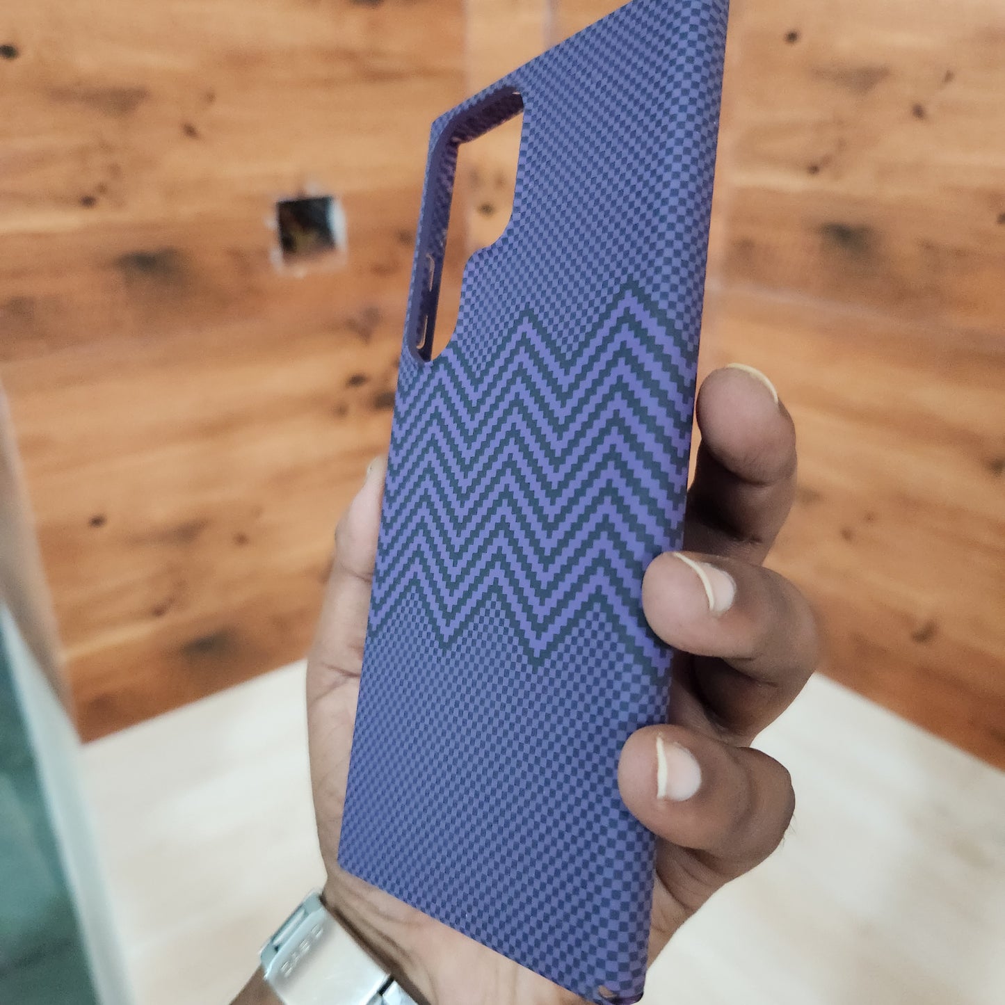 Samsung Galaxy S23 Ultra Slim Lightweight Carbon Fiber Textures Case - Purple