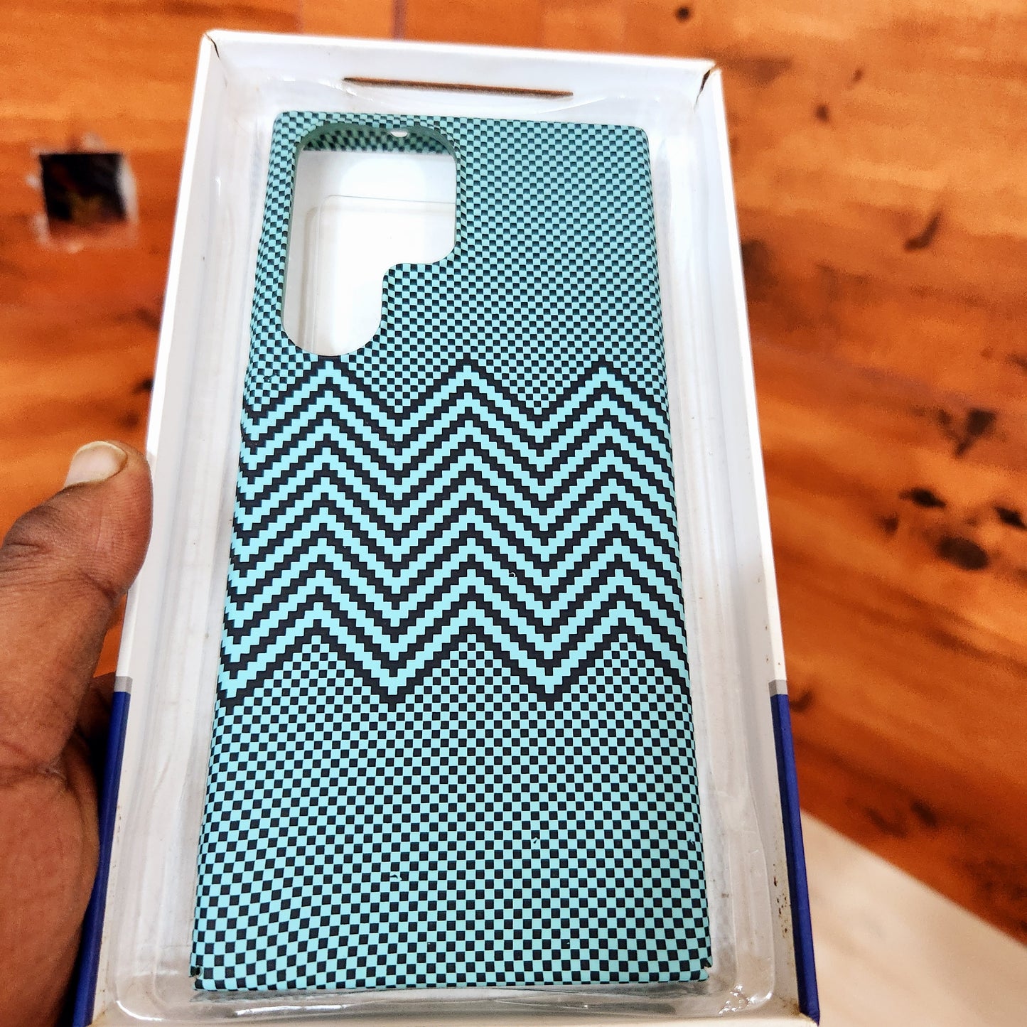 Samsung Galaxy S23 Ultra Slim Lightweight Carbon Fiber Textures Case - Blue