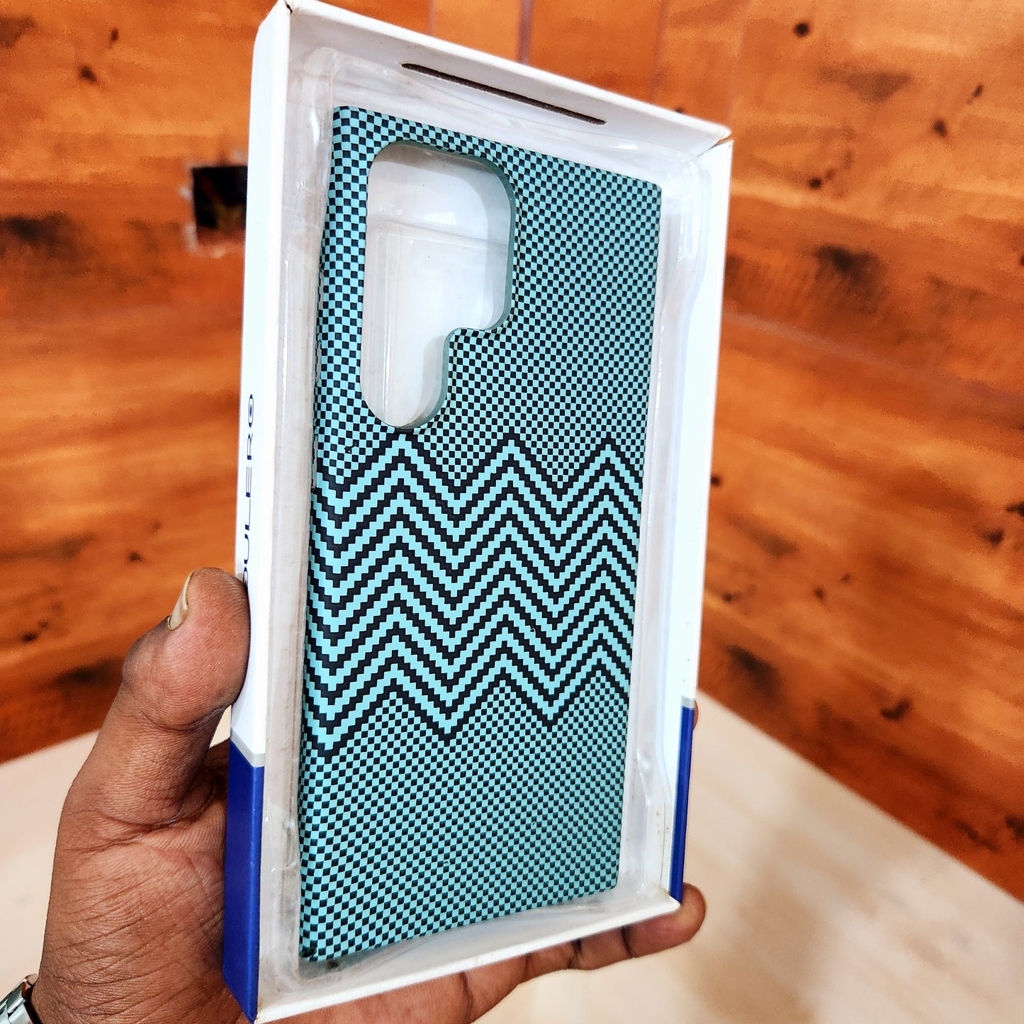 Samsung Galaxy S23 Ultra Slim Lightweight Carbon Fiber Textures Case - Blue
