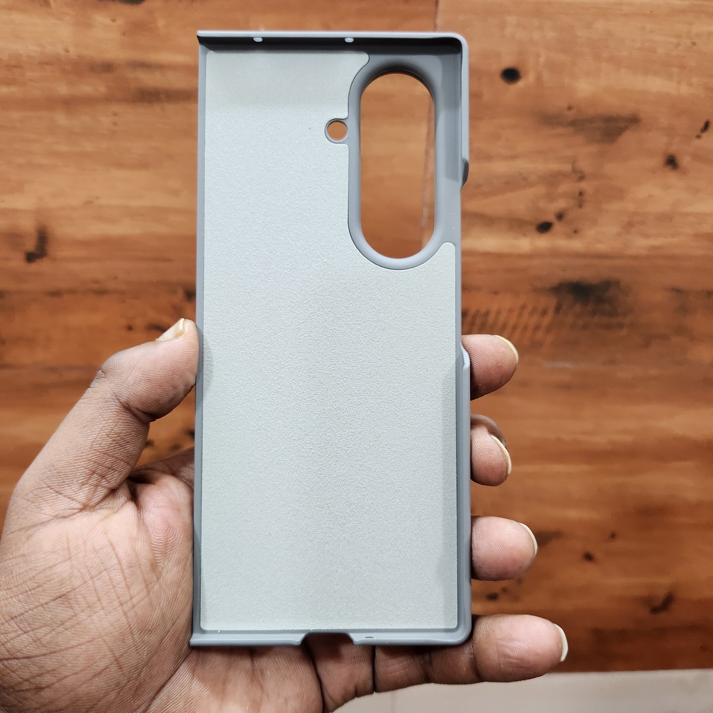 Samsung Galaxy Z Fold7 Slim Carbon Fiber Textured Matte Case with Inside Cloth - Gray