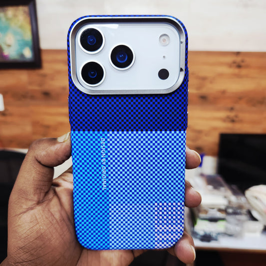 iPhone 17 Pro Max 0.8mm Ultrathin Carbon Fiber Texture Case with Magsafe - Dark Blue