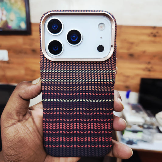 iPhone 17 Pro Max 0.8mm Ultrathin Carbon Fiber Texture Case with Magsafe - Maroon