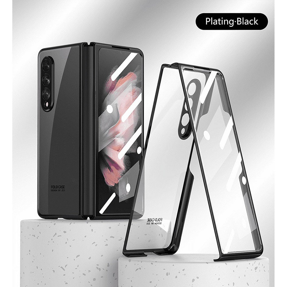 Samsung Galaxy Z Fold 3 Electroplated Transparent Camera Protection Case- Black