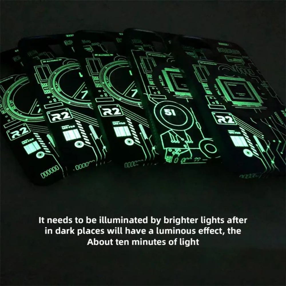 iPhone 15 Pro Radium Glow Futuristic Tech Design Magsafe Case - Blue