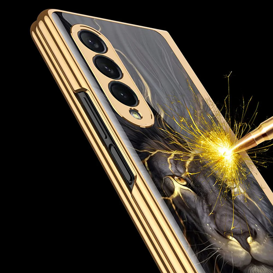 Samsung Galaxy Z Fold 4 Lion Pattern Glass Case