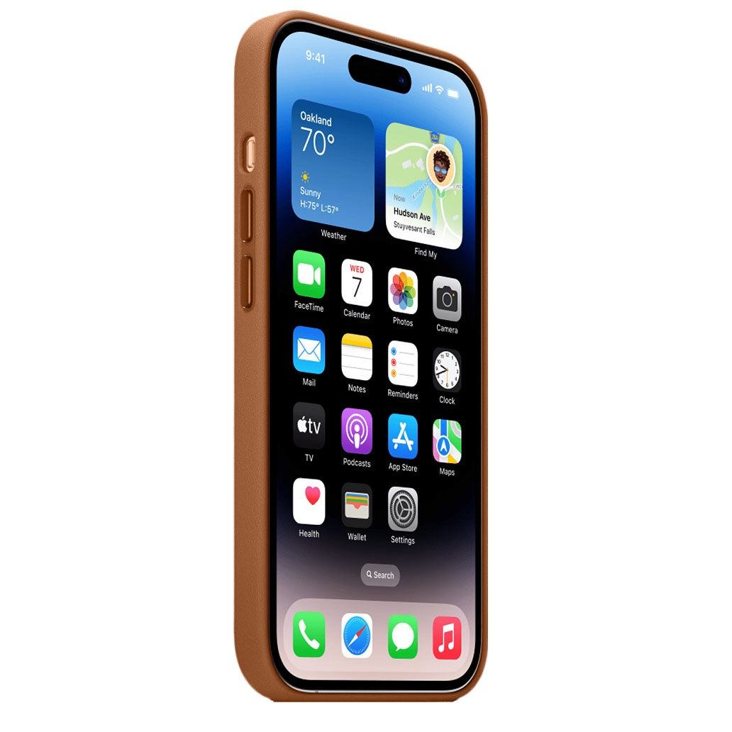 iPhone 16 Pro Leather Case with MagSafe - Saddle Brown