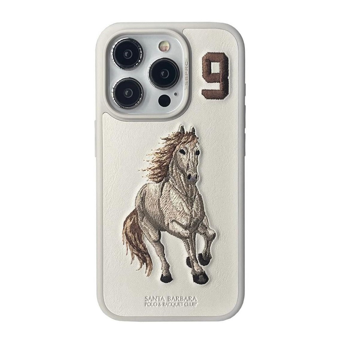 iPhone 15 Pro Max Santa Barbara Boris Horse Leather Case White