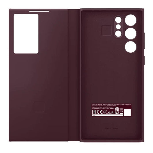 Samsung Galaxy S22 Ultra S-View Window Flip Protective Cover - Wine