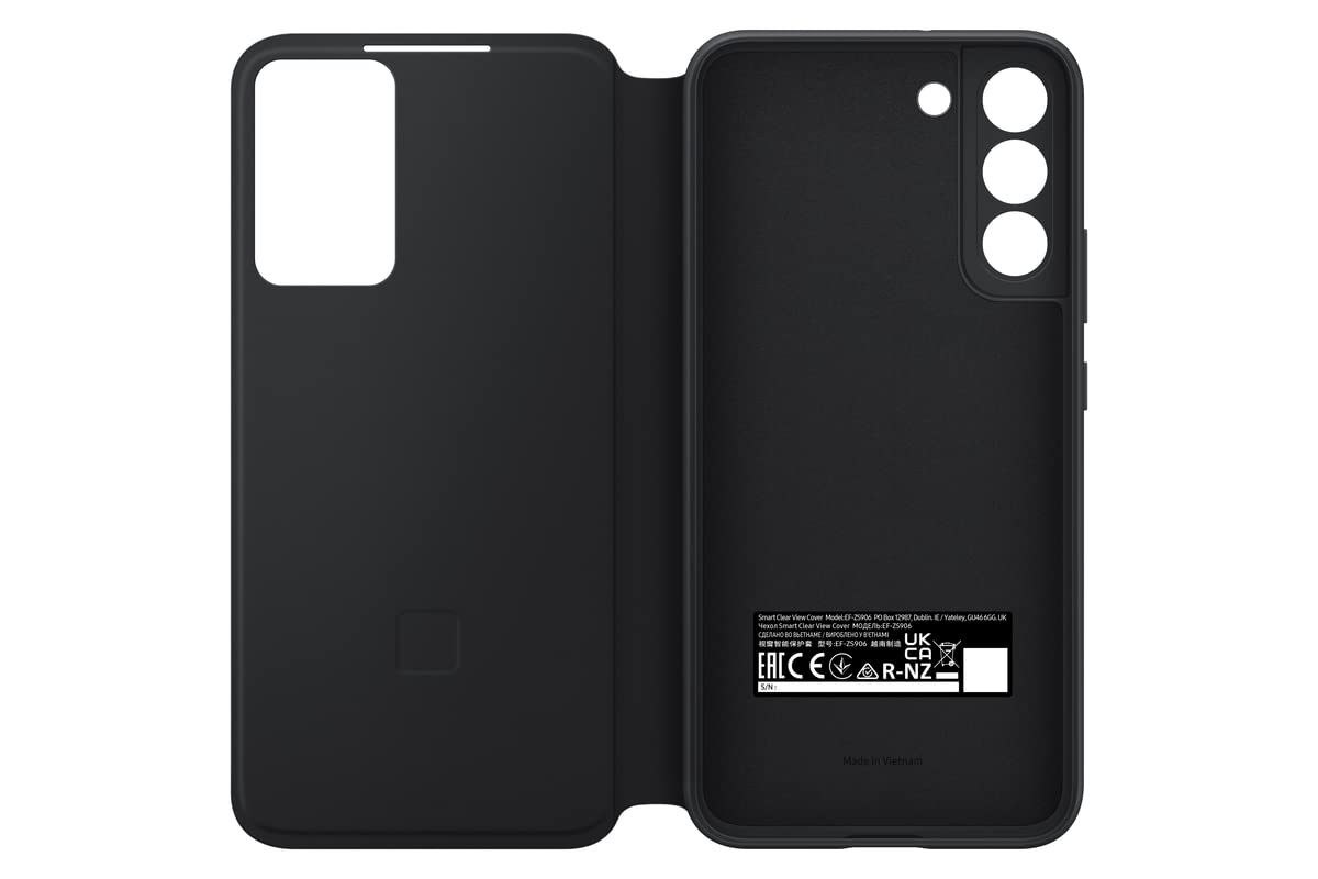 Samsung Galaxy S22 S-View Wallet Phone Case Protective Cover-Black