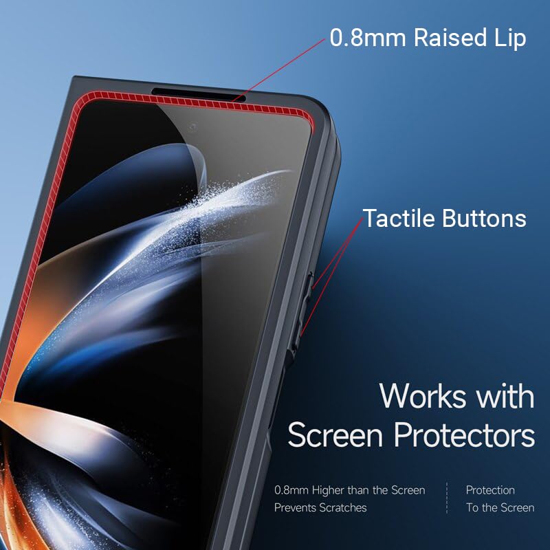 Samsung Galaxy Z Fold 5 Shockproof Case with Folding Protection - Clear