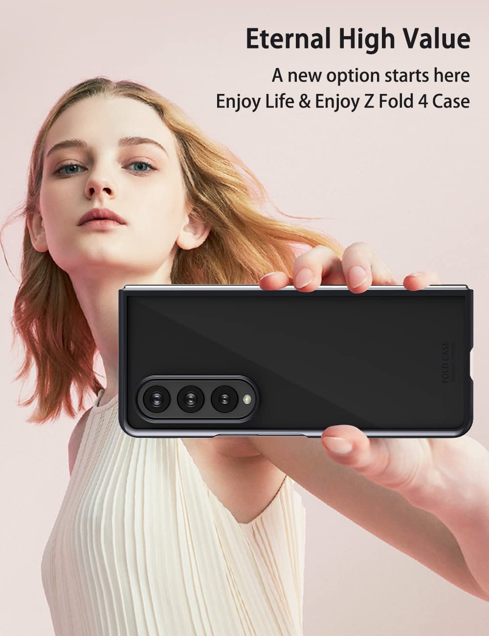 Samsung Galaxy Z Fold 4 Electroplated Chrome Back Cover - Black