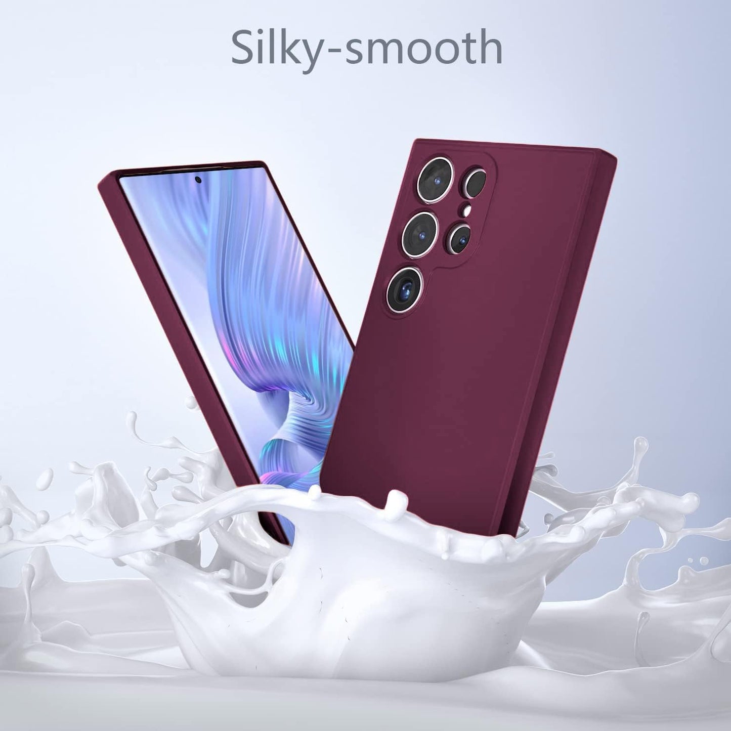 Samsung Galaxy S22 Ultra Liquid Silicon Case With Logo - Wine