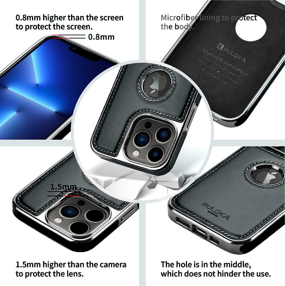 iPhone 15 Pro Max Premium Quality Luxurious Leather Case - Black