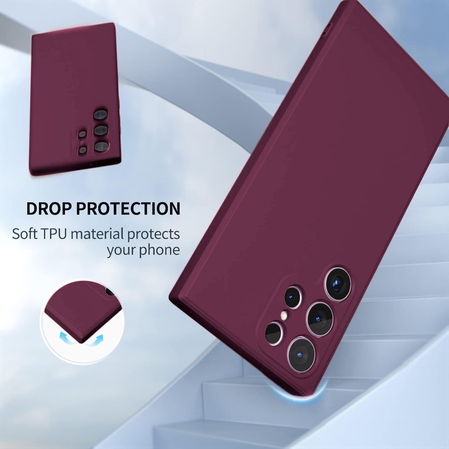 Samsung Galaxy S22 Ultra Liquid Silicon Case With Logo - Wine