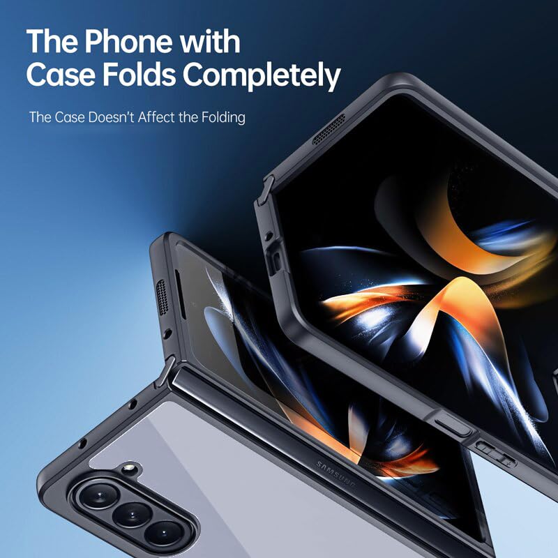 Samsung Galaxy Z Fold 5 Shockproof Case with Folding Protection - Clear