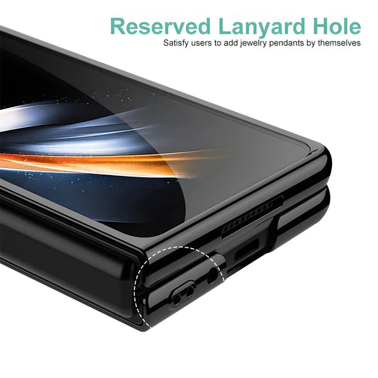 Samsung Galaxy Z Fold 3 Electroplated Frame Transparent Back Cover-Black