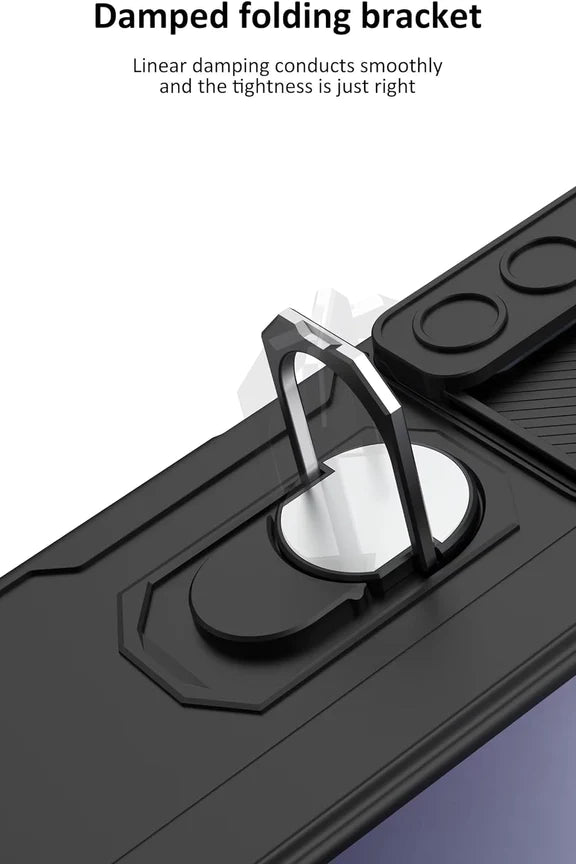 Samsung Galaxy Z Fold 5 Magnetic Hinge Protector Rugged Protective Case With Glass -Black