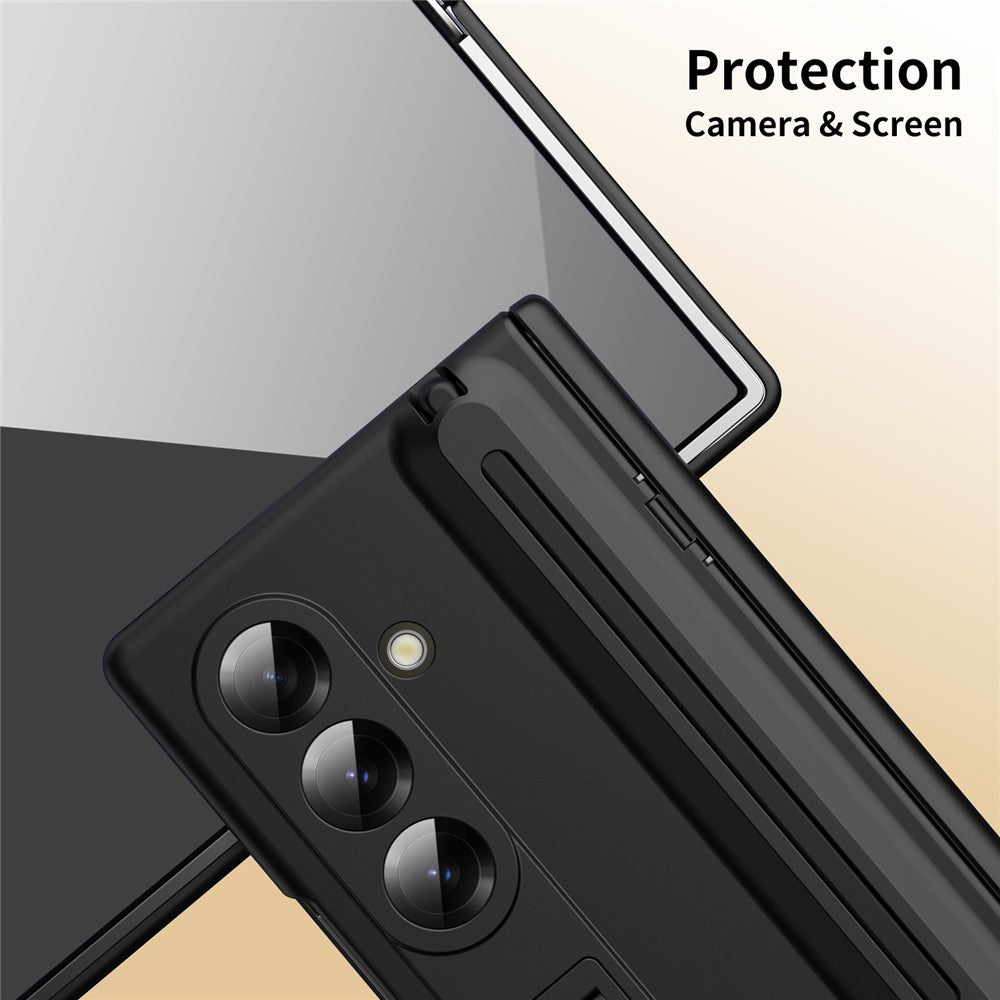 Samsung Galaxy Z Fold7 S Pen Slider Case with Stand & Glass Protection - Black