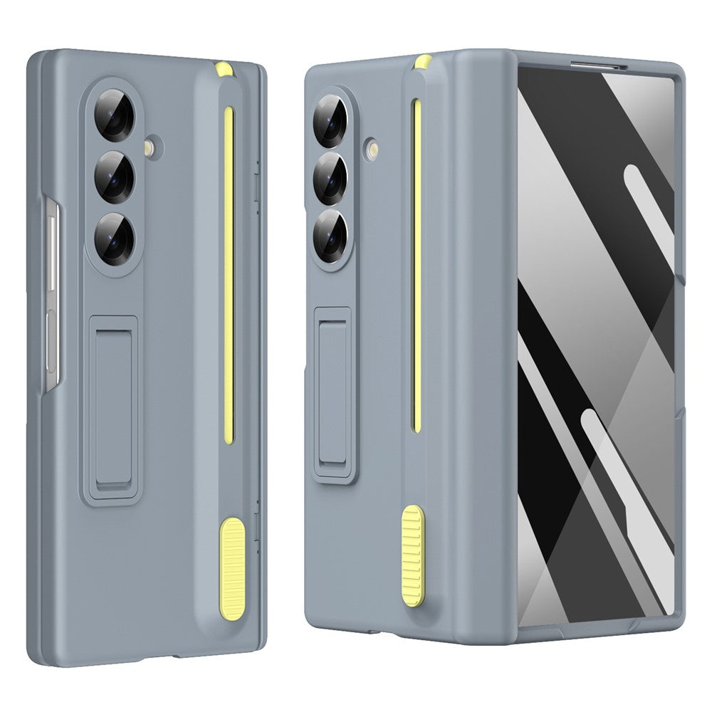 Samsung Galaxy Z Fold7 S Pen Slider Case with Stand & Glass Protection - Gray