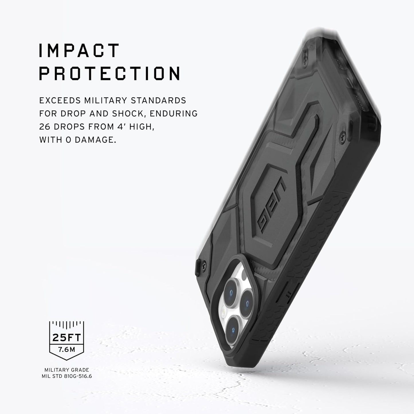 UAG Monarch Pro Carbon Magsafe Compatible Slim Fit Rugged Protective Designed for iPhone 15 Pro-Black
