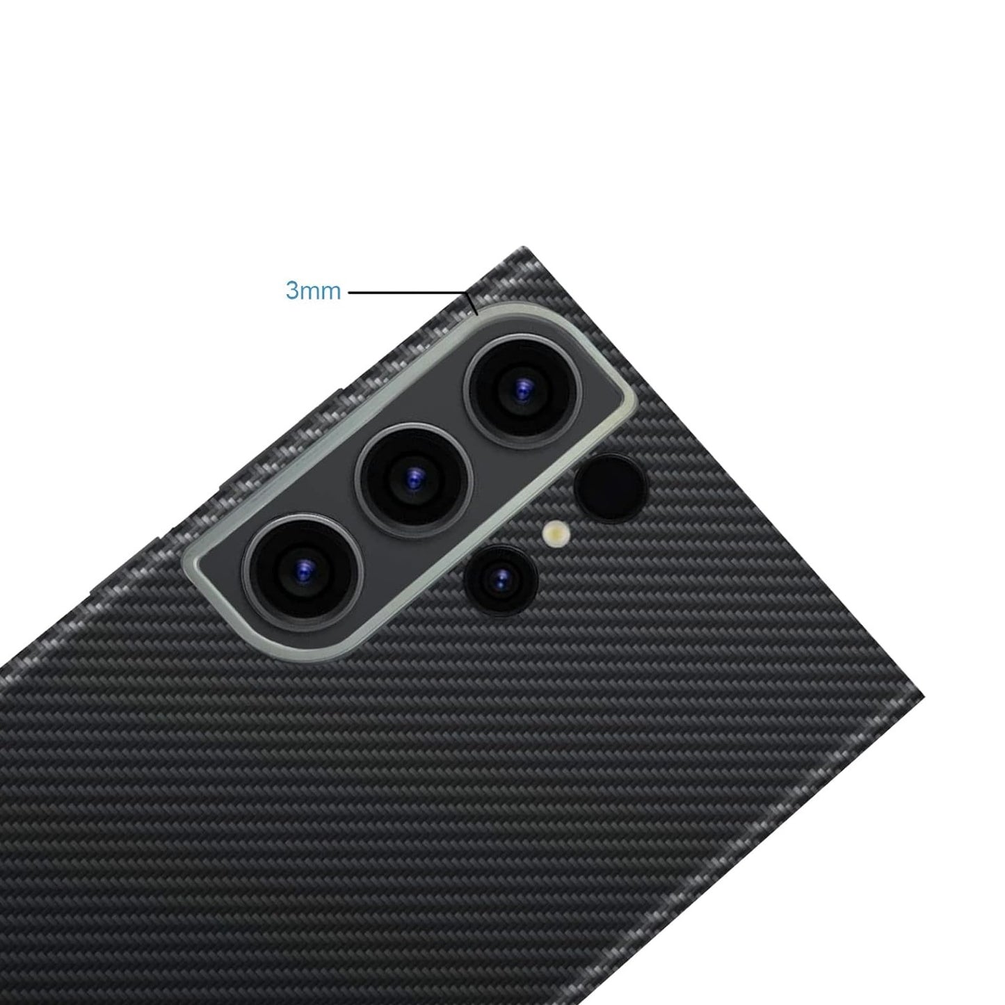 Samsung Galaxy S24 Ultra Slim Fit Carbon Pattern Case with Camera Protection - Black