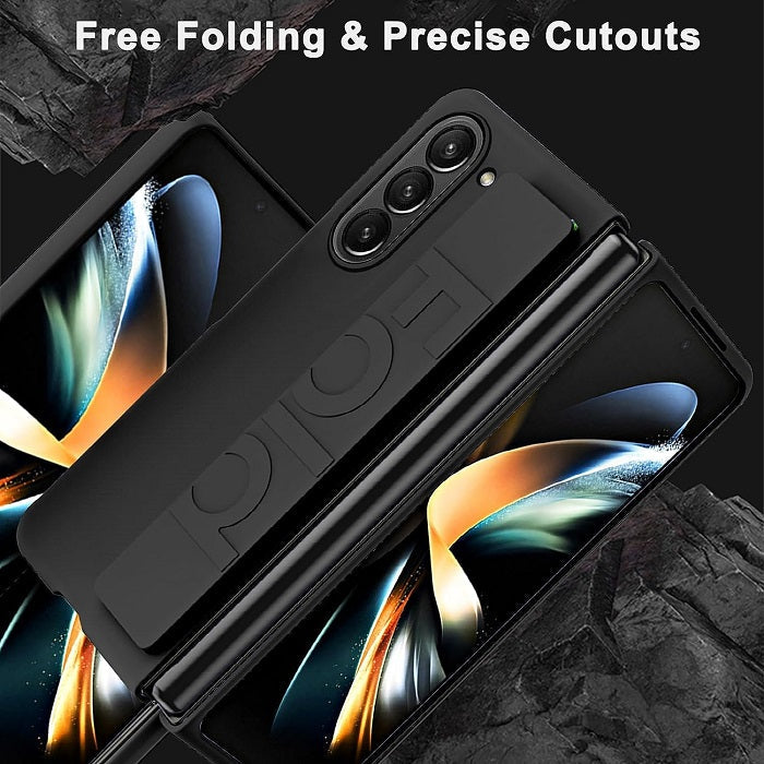 Samsung Galaxy Z Fold 5 Slim Case with Hand Strap Designed-Black