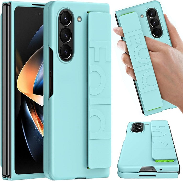 Samsung Galaxy Z Fold 5 Slim Case with Hand Strap Designed-Mint