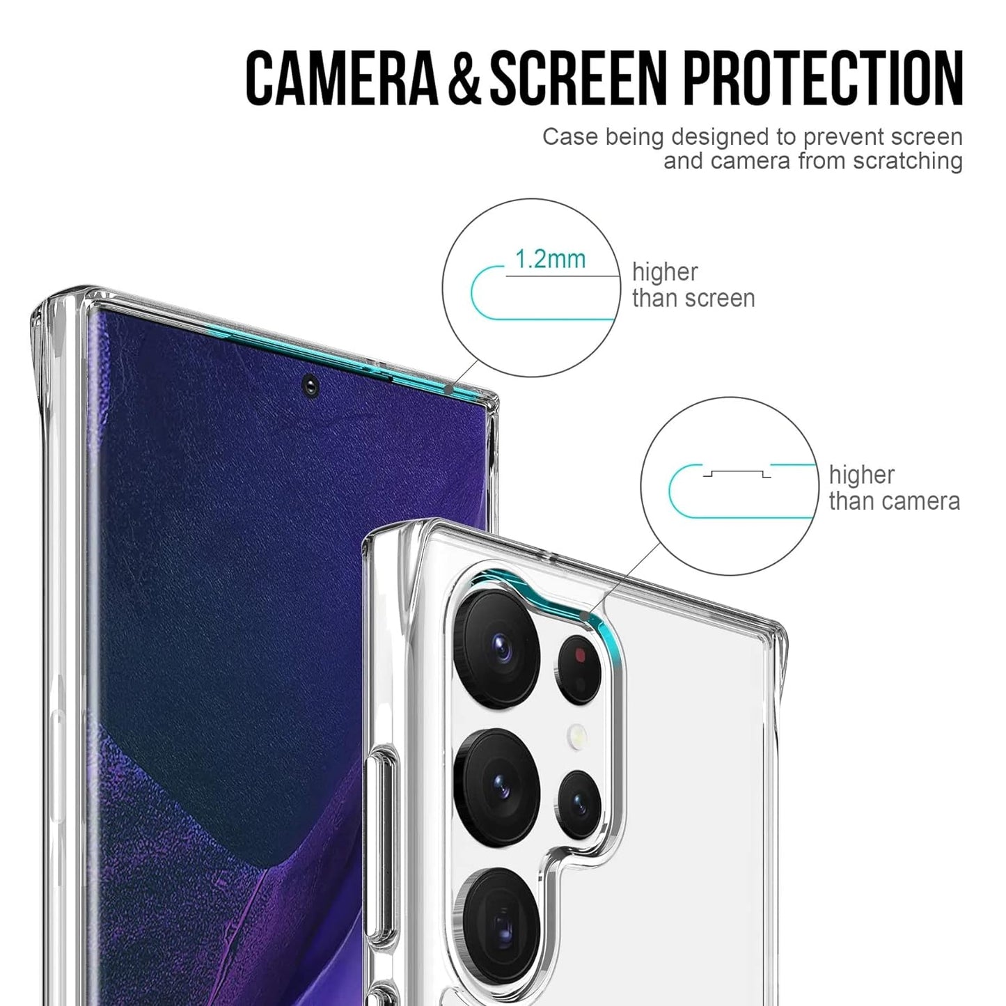Samsung Galaxy S23 Ultra Shockproof Hybrid Space Case - Transparent