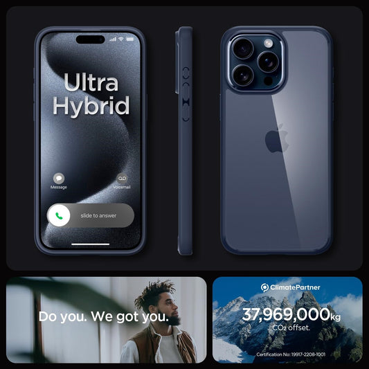 iPhone 15 Pro Ultra Hybrid Bumper Case With Camera Protection - Blue