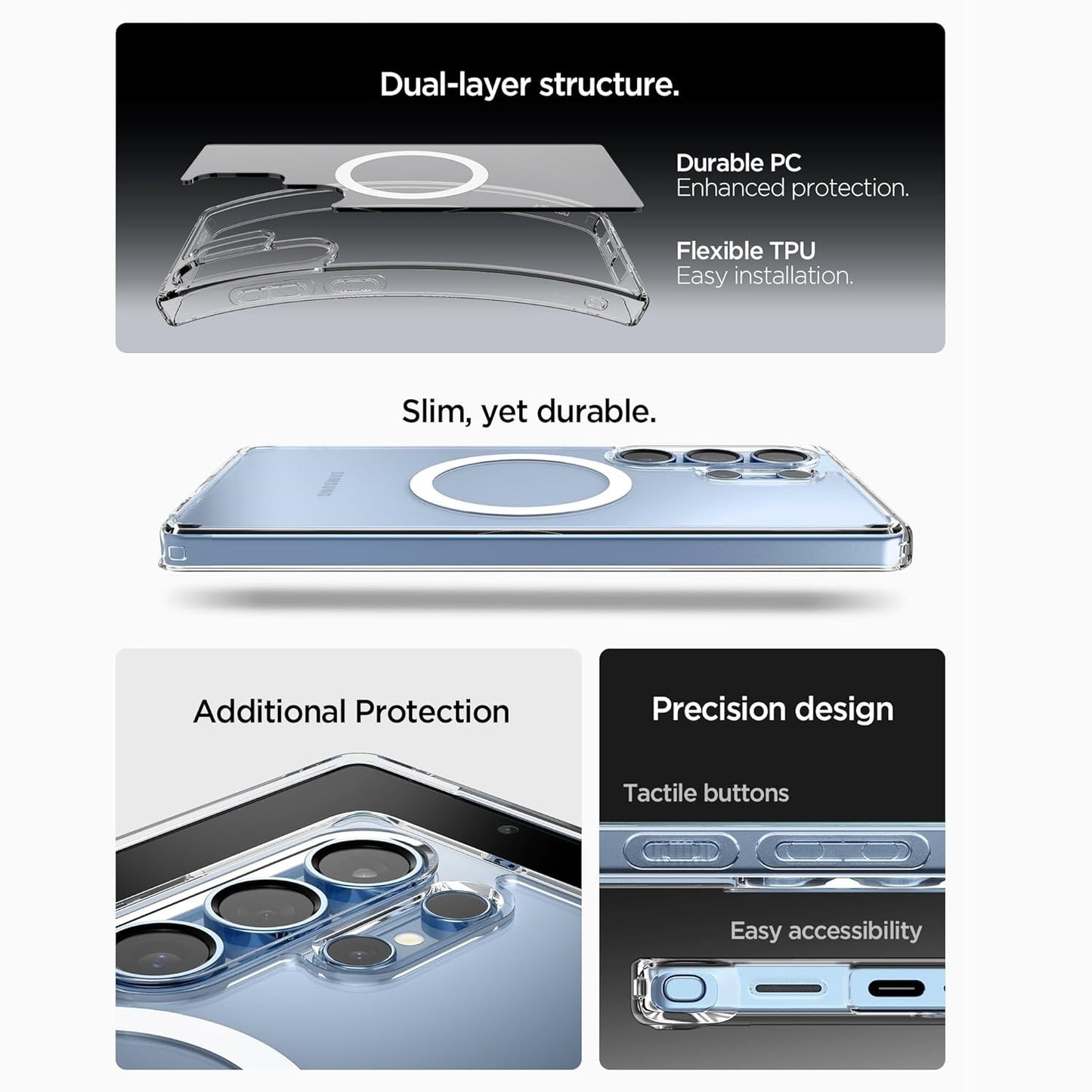 Samsung Galaxy S25 Ultra Hybrid Shockproof Case With Magsafe - Transparent