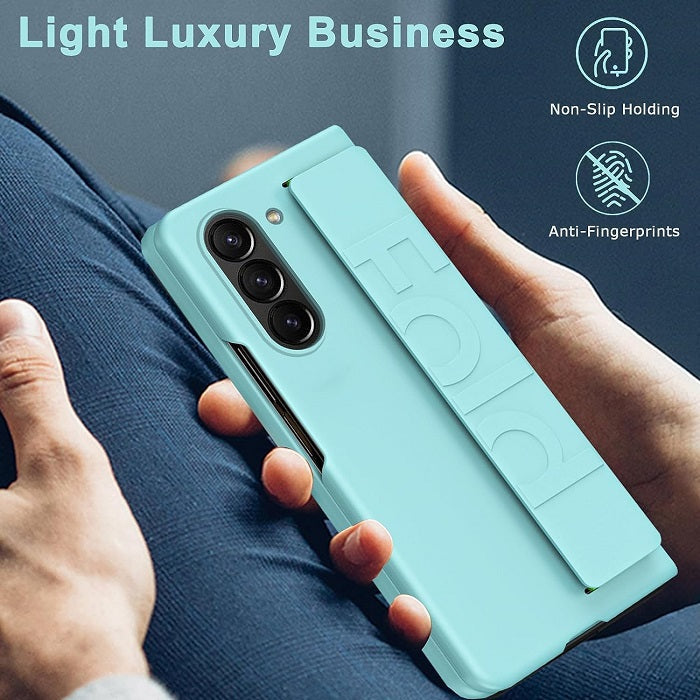 Samsung Galaxy Z Fold 5 Slim Case with Hand Strap Designed-Mint