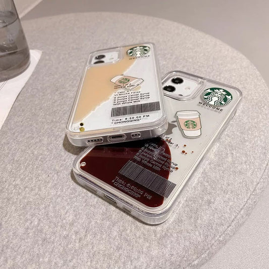 iPhone 12 Transparent Starbucks Case with Floating Cup