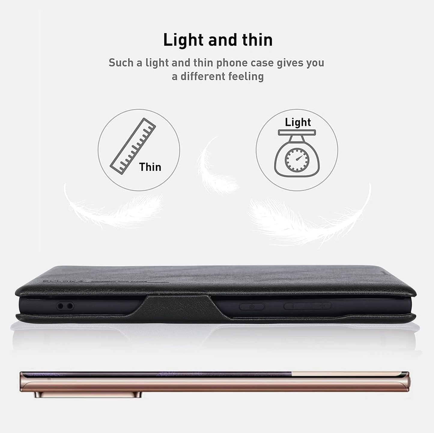 iPhone 15 Pro Max Leather Flip Cover Wallet Cover - Black
