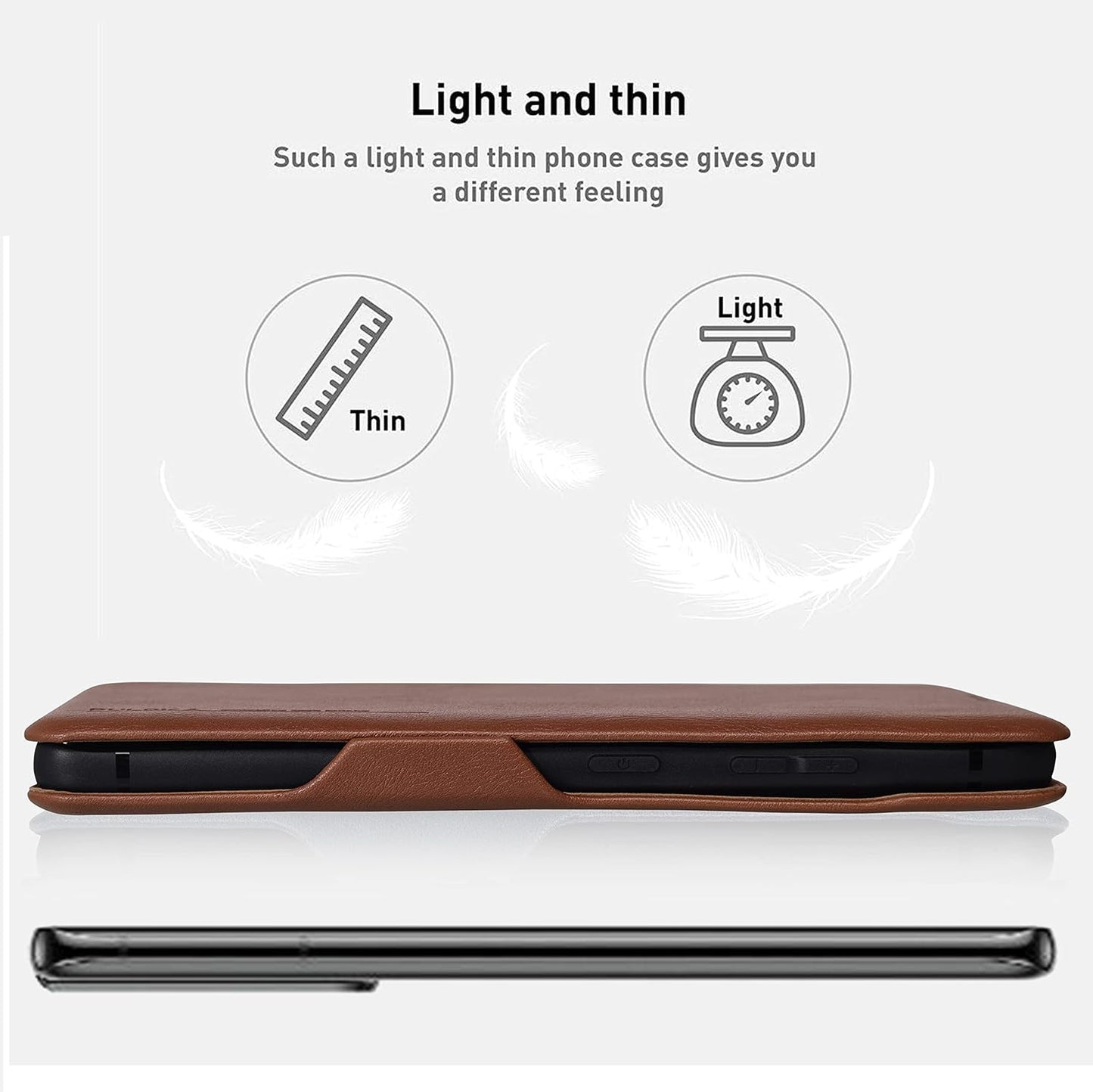 Samsung Galaxy S25 Ultra Shockproof Leather Flip Case Cover - Brown