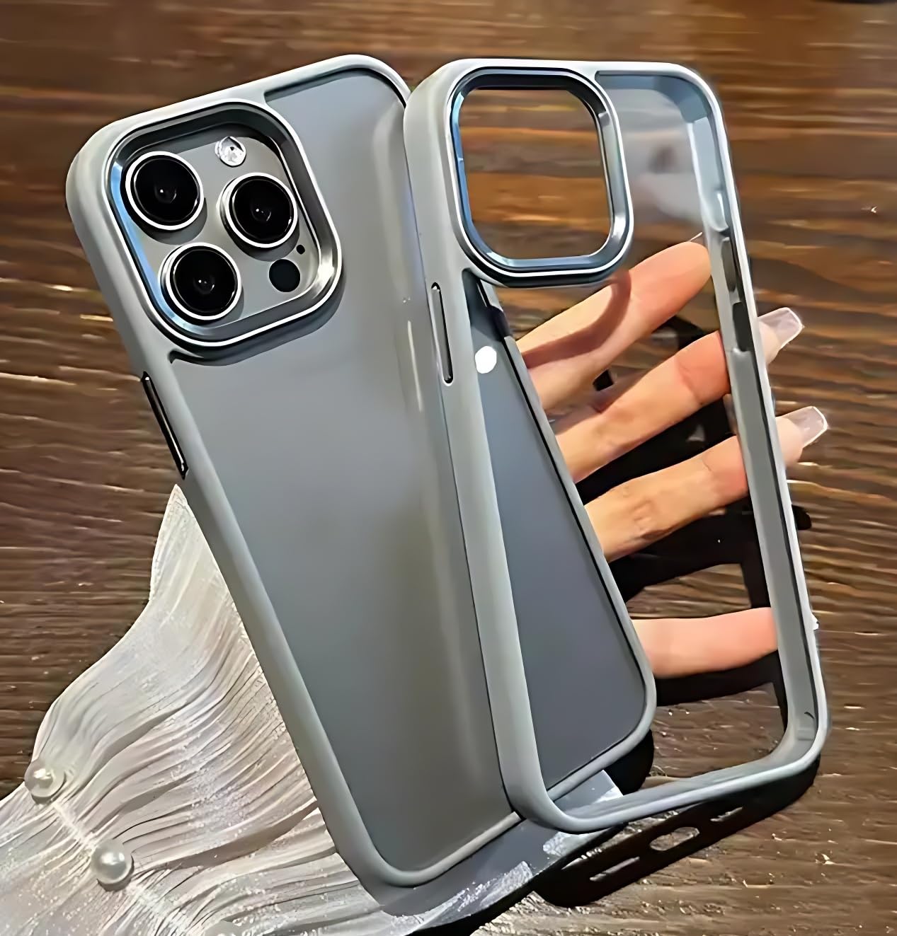 Titanium Border Case Iphone IPhone 15 Pro Bumper Case With Camera Protection Natural Titanium Border Case Iphone IPhone 15 Pro Bumper Case With Camera Protection Natural