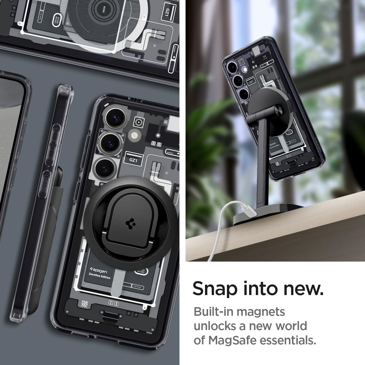 Samsung Galaxy S24 Plus Zero One Machine Shockproof Case with Magsafe - Black