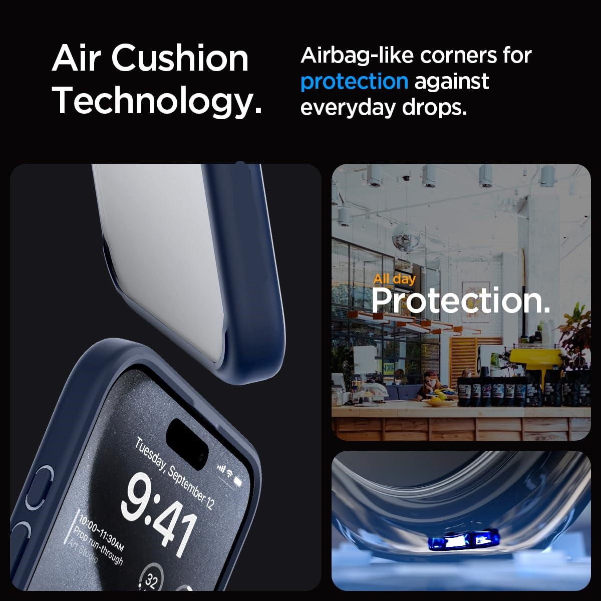 iPhone 15 Pro Ultra Hybrid Bumper Case With Camera Protection - Blue