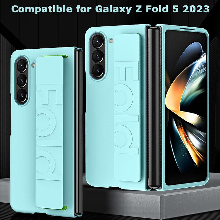 Samsung Galaxy Z Fold 5 Slim Case with Hand Strap Designed-Mint