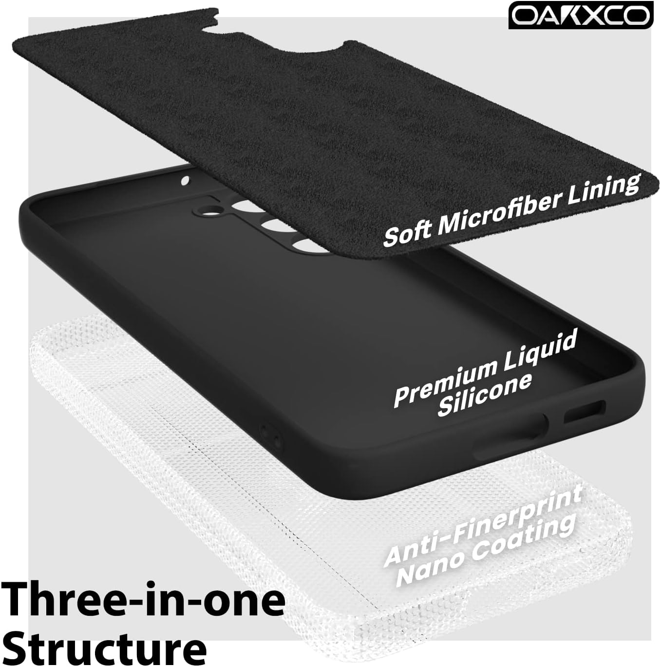 Samsung Galaxy S22 Liquid Silicon Case With Logo-Black
