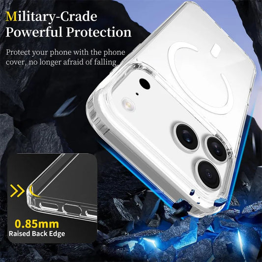iPhone 17 Pro Max Anti Yellowing Cristal Clear Transparent Case with Magsafe