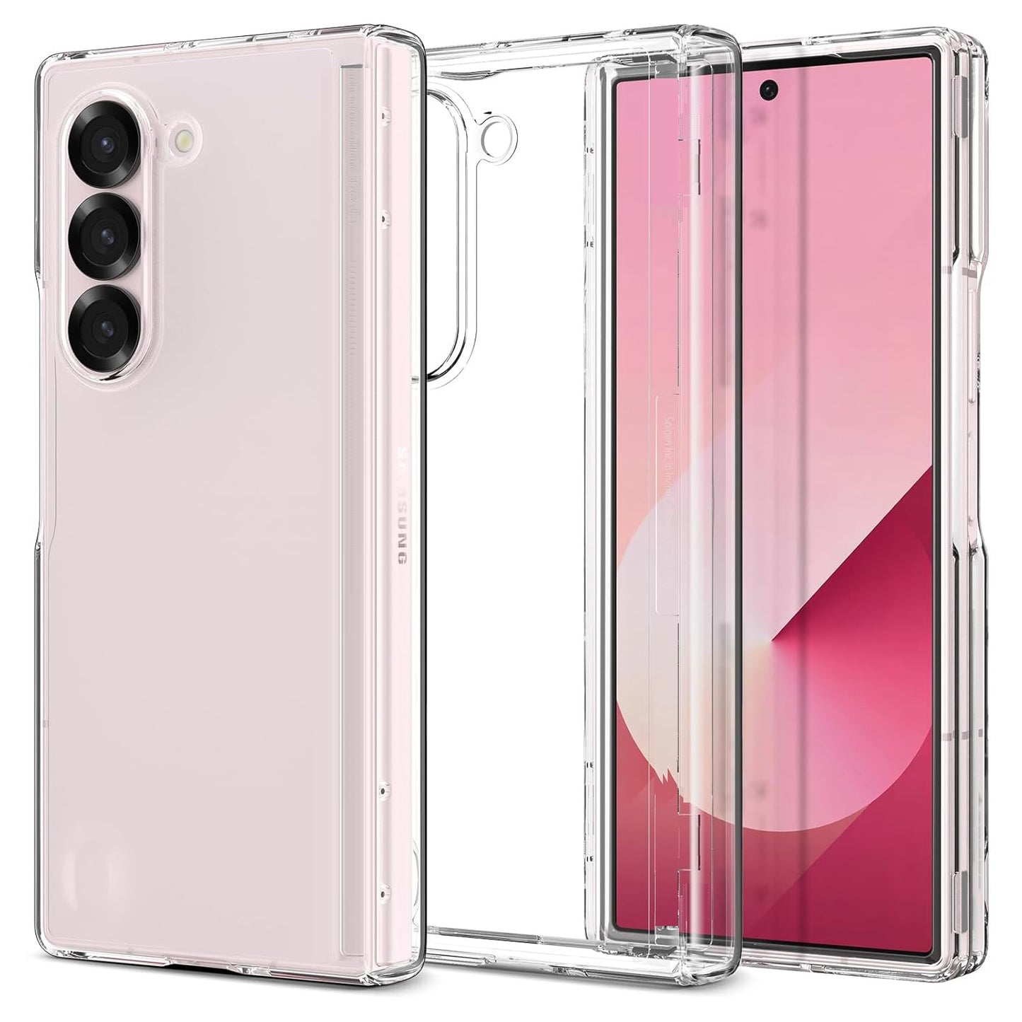 Samsung Galaxy Z Fold7 Cristal Clear Case with Hinge Protection & Front Glass - Transparent