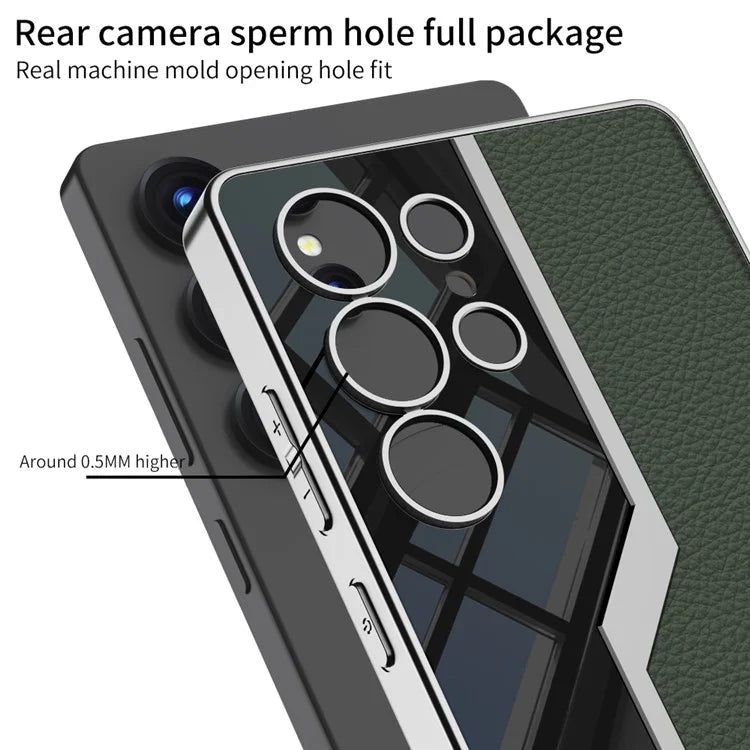 Samsung Galaxy S25 Ultra GKK Vertical Leather Pro Case with Shine Soft Shell Back Cover