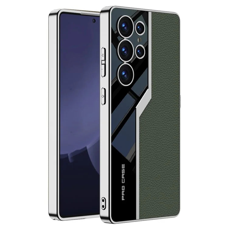 Samsung Galaxy S25 Ultra GKK Vertical Leather Pro Case with Shine Soft Shell Back Cover