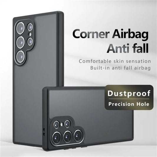 Samsung Galaxy S25 Ultra Drop-Proof TPU + PC Matte Back Phone Cover - Smoke Matte